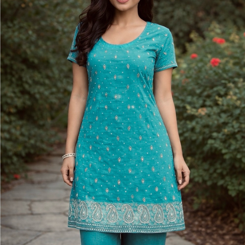 Women’s Dress, Kurti, Tunic Hand Embroidered, Beaded, unique, Cultural